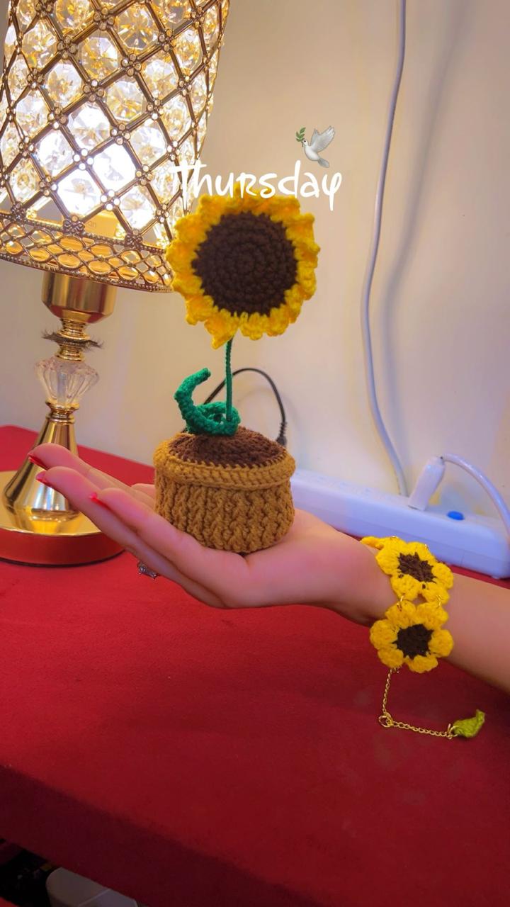 Crochet Sunflower decor